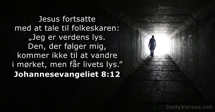 Jesus fortsatte med at tale til folkeskaren: „Jeg er verdens lys. Den… Johannesevangeliet 8:12