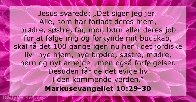 Markusevangeliet 10:29-30