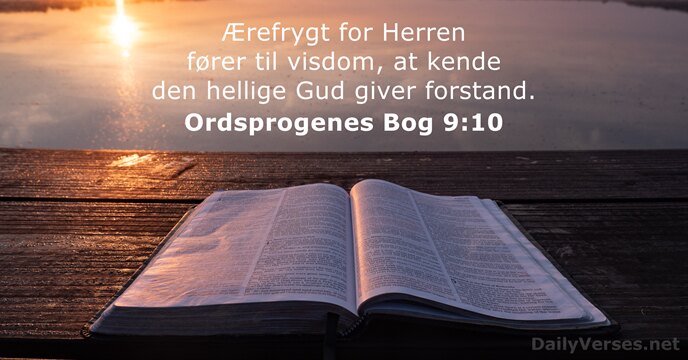 Ærefrygt for Herren fører til visdom, at kende den hellige Gud giver forstand. Ordsprogenes Bog 9:10