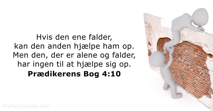 Hvis den ene falder, kan den anden hjælpe ham op. Men den… Prædikerens Bog 4:10