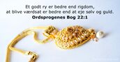 Ordsprogenes Bog 22:1