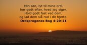 Ordsprogenes Bog 4:20-21