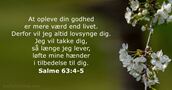 Salme 63:4-5