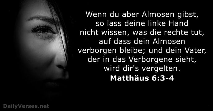 Matthäus 6:3-4