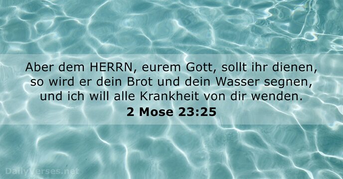 Aber dem HERRN, eurem Gott, sollt ihr dienen, so wird er dein… 2 Mose 23:25