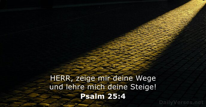 HERR, zeige mir deine Wege und lehre mich deine Steige! Psalm 25:4