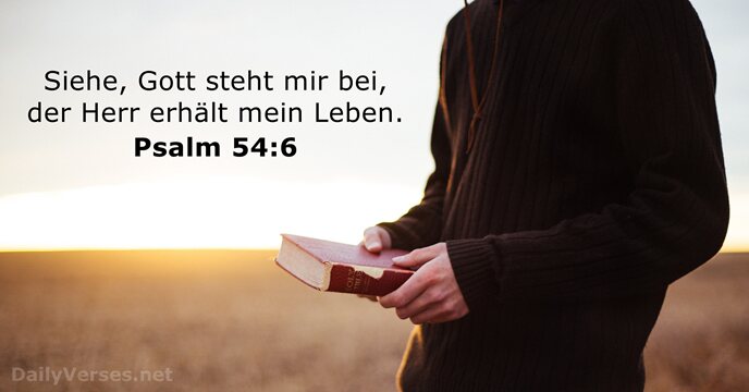 Siehe, Gott steht mir bei, der Herr erhält mein Leben. Psalm 54:6
