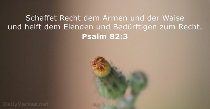 Schaffet Recht dem Armen und der Waise und helft dem Elenden und… Psalm 82:3