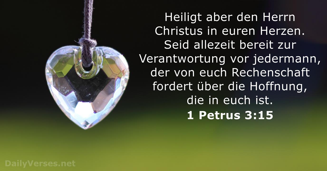 11 Dezember 2019 Bibelvers Des Tages 1 Petrus 3 15 DailyVerses