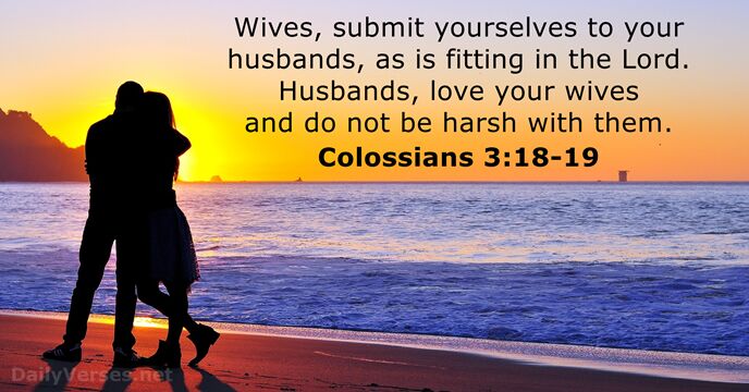 Colossians 3:18-19 - Bible verse of the day - DailyVerses.net