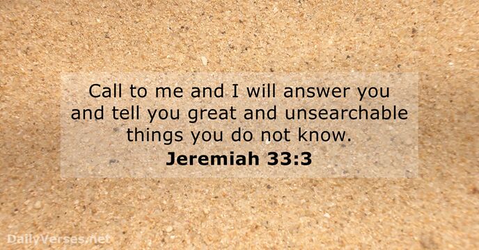 Image result for Jeremiah 33:3