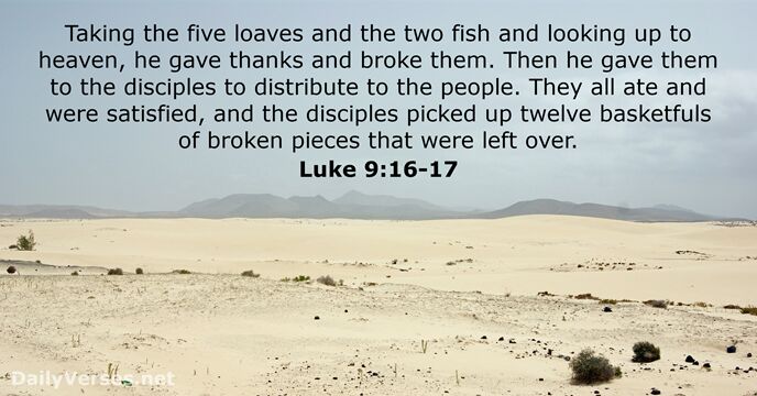 16 9 meaning luke verse day the 9:16 17 DailyVerses.net  Bible of   verse Luke