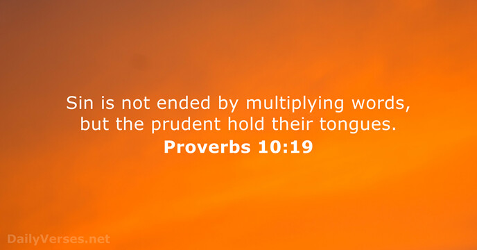 Proverbs 10:19 - Bible verse of the day - DailyVerses.net