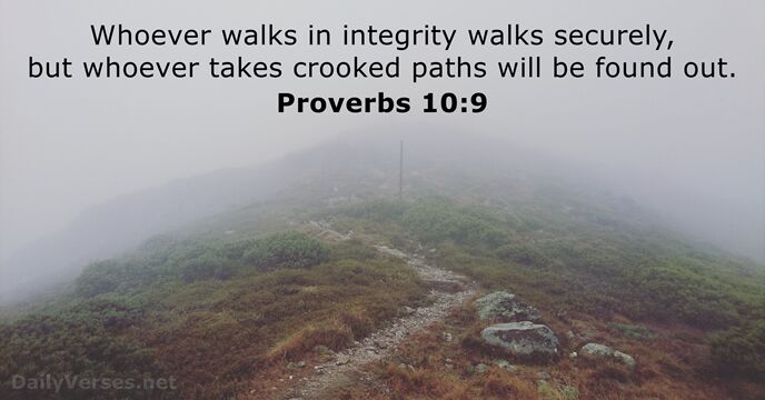 Proverbs 10:9 - Bible verse of the day - DailyVerses.net