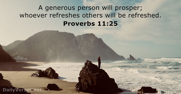 Proverbs 11:25 - Bible verse of the day - DailyVerses.net