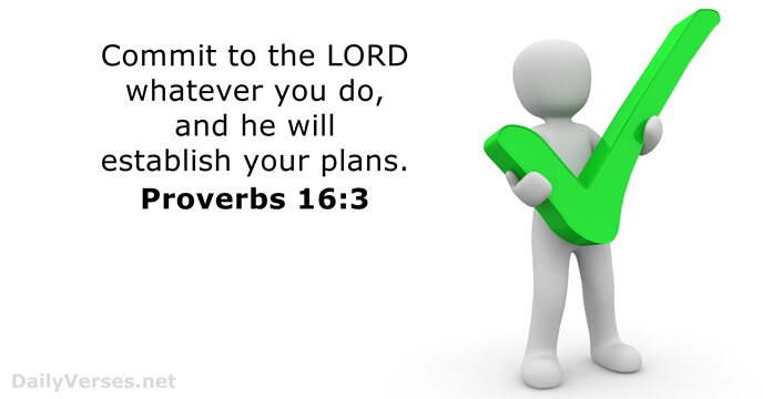 Proverbs 16:3 - Bible verse of the day - DailyVerses.net