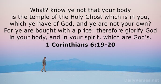 January 22 2023 Bible Verse Of The Day KJV 1 Corinthians 6 19 20 