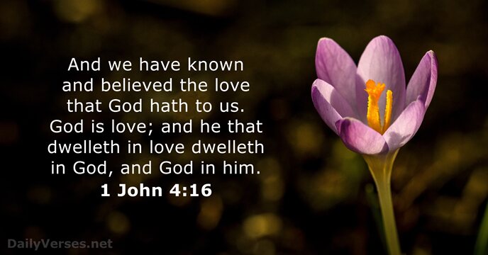 And we have known and believed the love that God hath to… 1 John 4:16