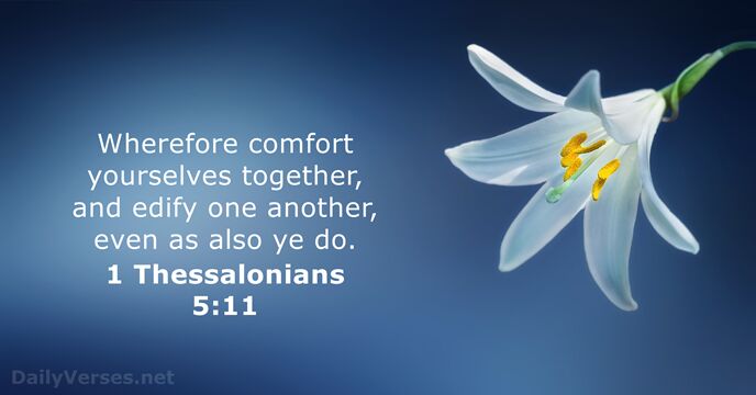 Wherefore comfort yourselves together, and edify one another, even as also ye do. 1 Thessalonians 5:11