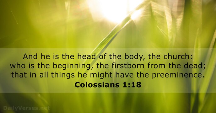 And he is the head of the body, the church: who is… Colossians 1:18