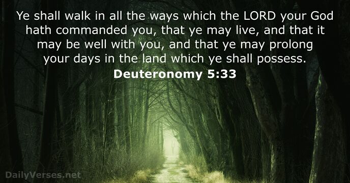 Deuteronomy 5:33 - ESV - Bible verse of the day ...