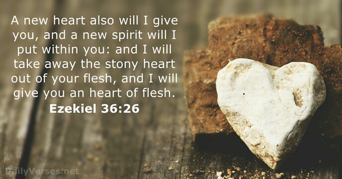 A new heart also will I give you, and a new spirit… Ezekiel 36:26