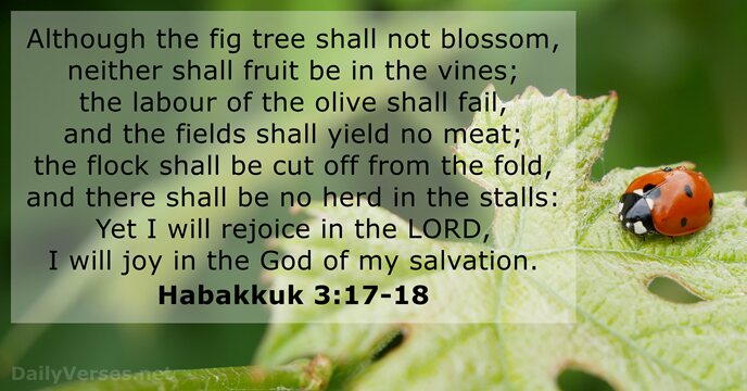 Although the fig tree shall not blossom, neither shall fruit be in… Habakkuk 3:17-18