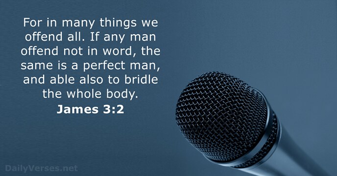 For in many things we offend all. If any man offend not… James 3:2