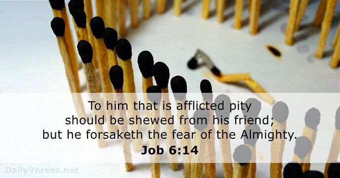 To him that is afflicted pity should be shewed from his friend… Job 6:14