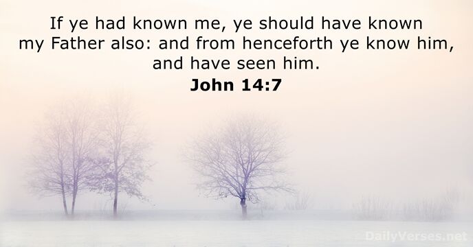 If ye had known me, ye should have known my Father also:… John 14:7