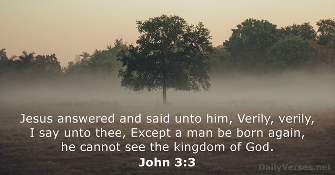 Jesus answered and said unto him, Verily, verily, I say unto thee… John 3:3