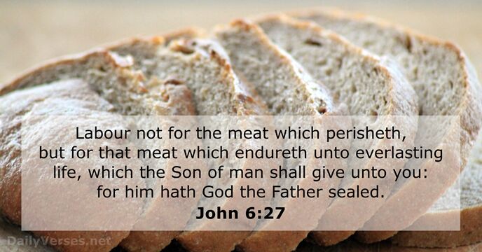 Labour not for the meat which perisheth, but for that meat which… John 6:27