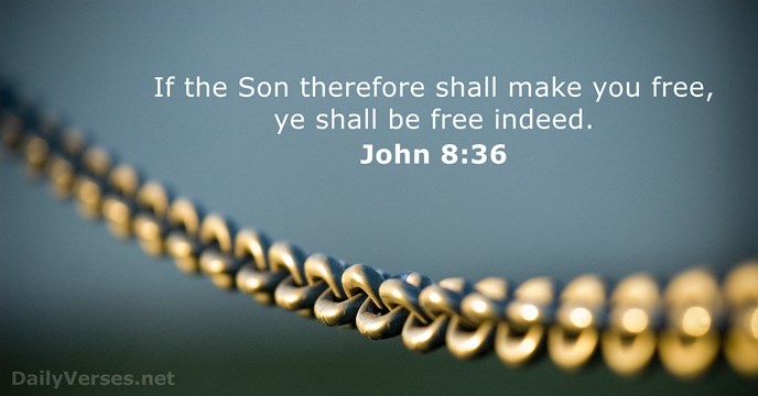 If the Son therefore shall make you free, ye shall be free indeed. John 8:36