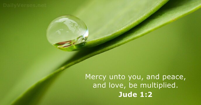 Mercy unto you, and peace, and love, be multiplied. Jude 1:2
