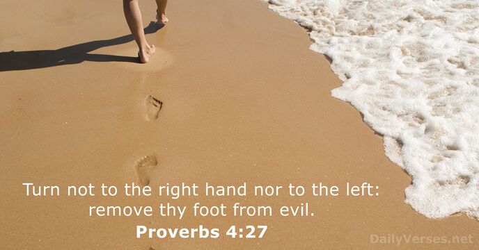 Turn not to the right hand nor to the left: remove thy… Proverbs 4:27
