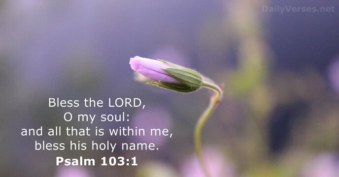 Bless the LORD, O my soul: and all that is within me… Psalm 103:1
