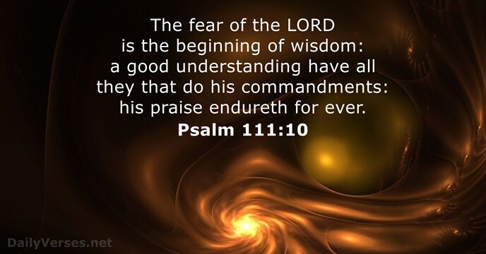 The fear of the LORD is the beginning of wisdom: a good… Psalm 111:10