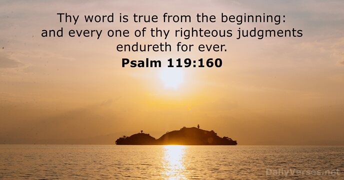 December 28 2022 Bible Verse Of The Day KJV Psalm 119 160 
