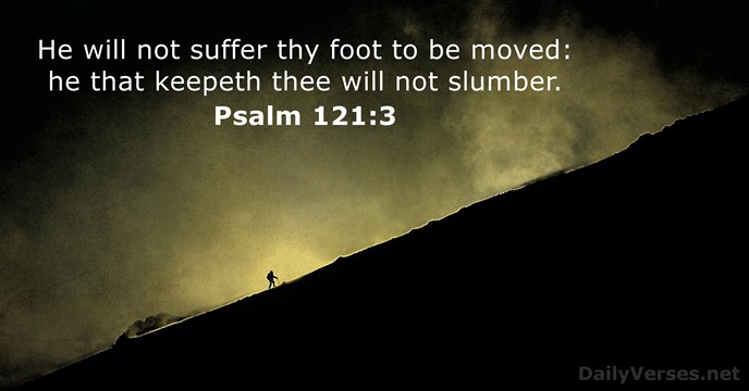 He will not suffer thy foot to be moved: he that keepeth… Psalm 121:3
