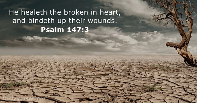 He healeth the broken in heart, and bindeth up their wounds. Psalm 147:3