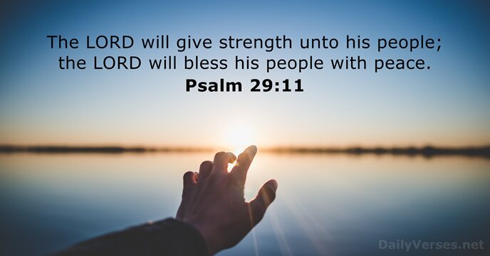 The LORD will give strength unto his people; the LORD will bless… Psalm 29:11