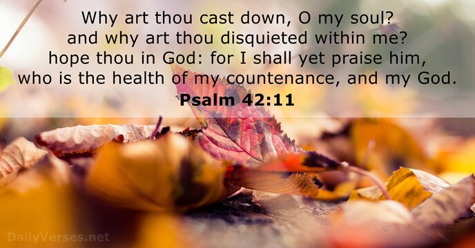 Why art thou cast down, O my soul? and why art thou… Psalm 42:11