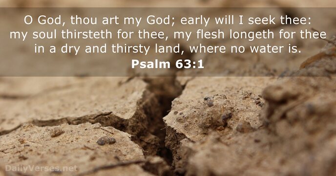 O God, thou art my God; early will I seek thee: my… Psalm 63:1