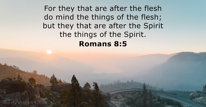 For they that are after the flesh do mind the things of… Romans 8:5