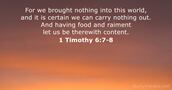 1 Timothy 6:7-8
