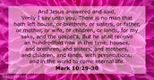 Mark 10:29-30