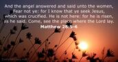 Matthew 28:5-6