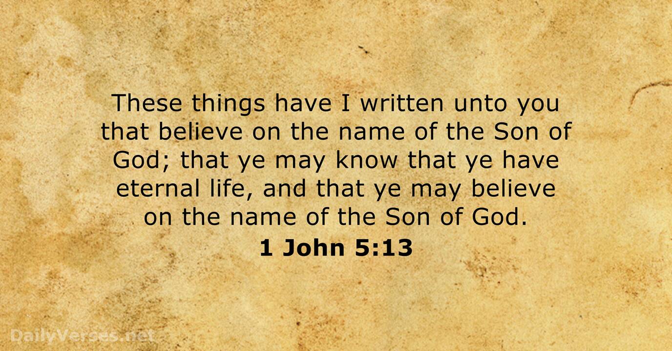 1 John 5:13 - Bible verse (KJV) - DailyVerses.net