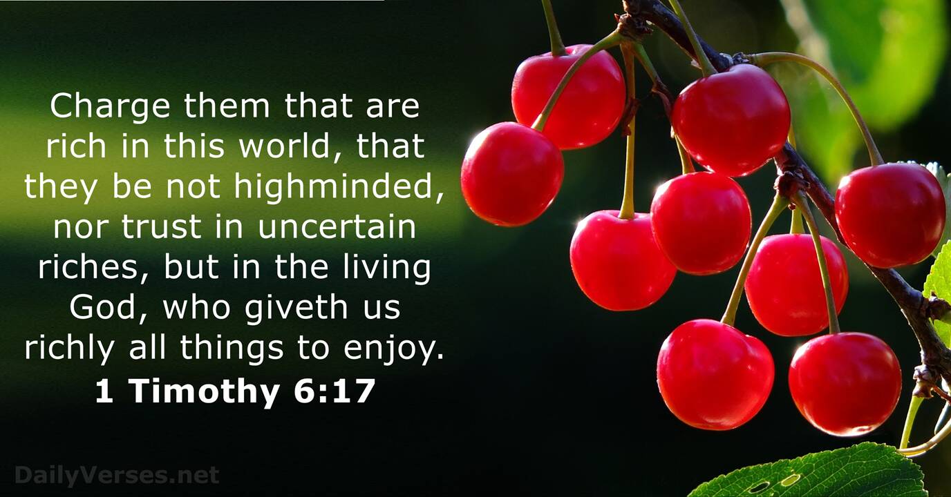 1 Timothy 617 KJV Bible verse of the day