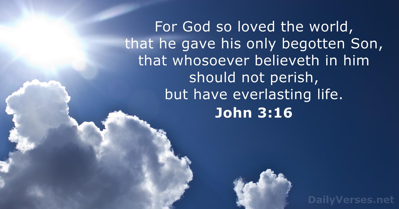 John 3:16 - KJV - Bible verse of the day - DailyVerses.net